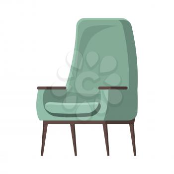 Chair cute furniture armchair and seat pouf design in furnished apartment interior illustration