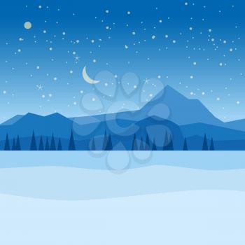 Winter landscape january month. Season banner for calendar pages cover baner poster