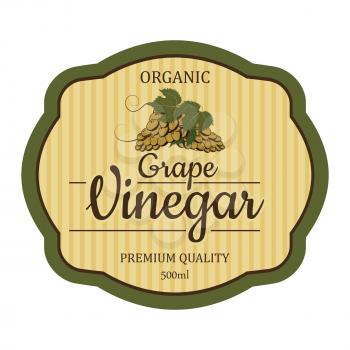 Grape Vintage vinegar label frame design for stickers and other design