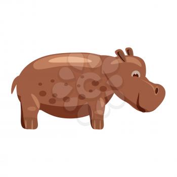 Cute hippopotamus, behemoth, hippo animal trend cartoon style