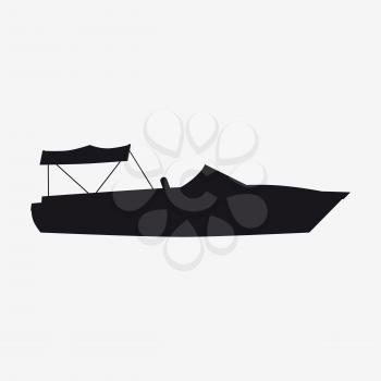 Icon speed boat, boat, side view Vector isolated