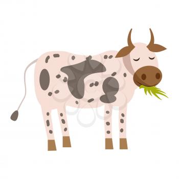 Cute cow, animal, trend cartoon style vector