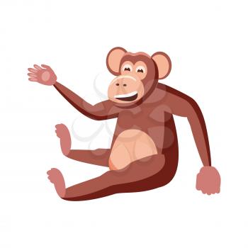 Cute monkey, animal, trend cartoon style vector