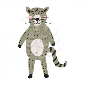 Cat cute funny character. Childish vector illustration in scandinavian style