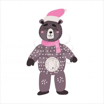 Bear cute funny character. Childish vector illustration in scandinavian style