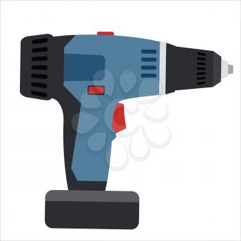 Electric screwdriver, tool illustration vector isolated