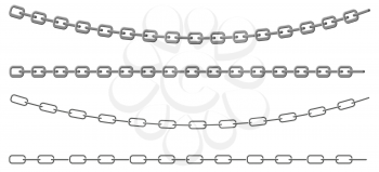 Set Chain metal links. Straight curved security element