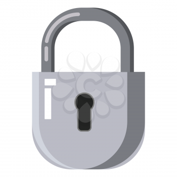 Lock closed metal. Steel lock for protection privacy, blocking, security