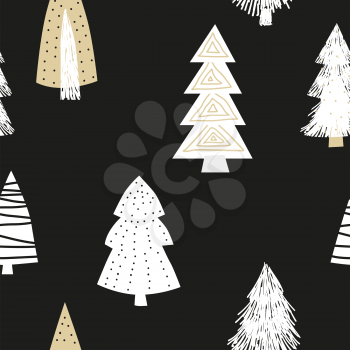 Scandinavian seamless pattern spruce. Vector abstract minimalism style for decoration textile, covers, package, wrapping