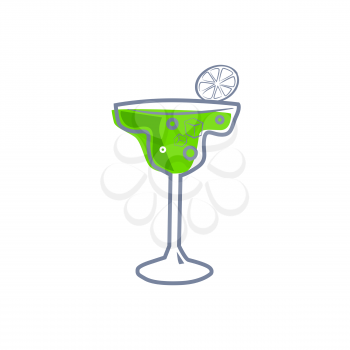 Cocktail Margarita alcohol drinks icon. Summer beverage, vector illustration cartoon style