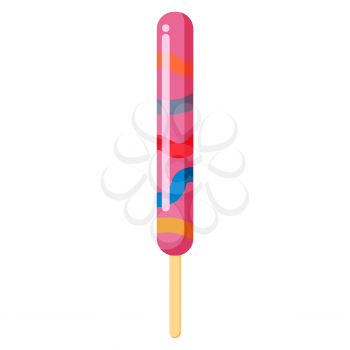 Fruit ice lollie colorful bright. Frozen ice cream stick. Vector illustration cartoon style