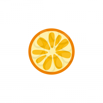 Orange slice fruit fresh citrus. Vector illustration cartoon style