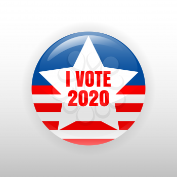 I Vote United States of America 2020 button election, badge