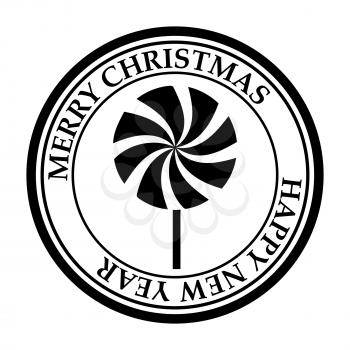 Merry Christmas and Happy New Year post stamp candy icon