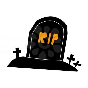Tombstone rip grave flat single icon. Halloween symbol of fear and danger