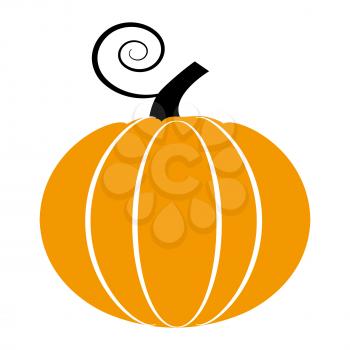 Pumpkin flat single icon. Halloween symbol of fear and danger