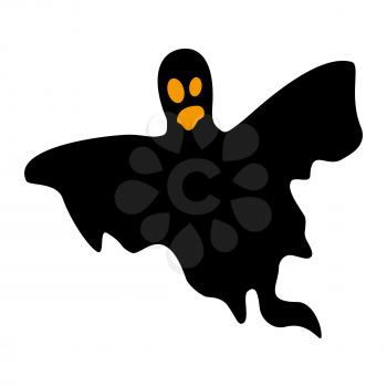 Ghost spektr spook flat single icon. Halloween symbol of fear and danger