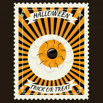 Happy Halloween Postage Stamps with eye