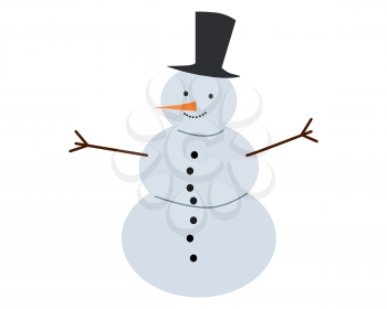 Christmas snowman vintage toy. Vector illustration retro flat cartoon style isolated