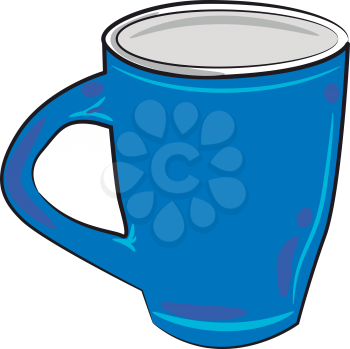 A blue glass or mug to serve beverage vector color drawing or illustration 