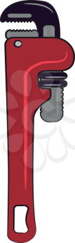 A wrench is an mechanical instrument used by various mechanics vector color drawing or illustration 
