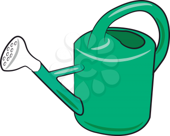 A green watering can in green color known as regadera in Spanish vector color drawing or illustration 