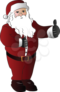 Face of Santa with Christmas wreath on its red cap vector color drawing or illustration 