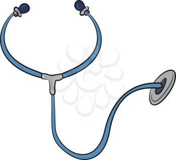 A stethoscope device is used for listening to the internal sound of body vector color drawing or illustration 