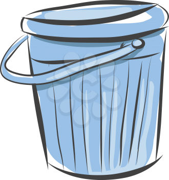 Light blue bucket vector illustration on white background.