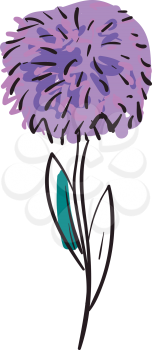 Simple purple flower vector illustration on white background.