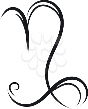 Simple capricorn horoscope sign vector illustration on white background.