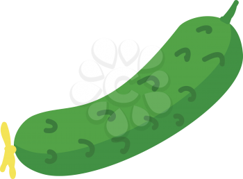 Simple cucumber vector illustration on white background.