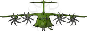 An Aircraft known as Hercules a four-engine turboprop military transport aircraft It has the longest continuous production run of any military aircraft in history vector color drawing or illustration