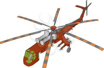 A helicopter is a type of aircraft or rotorcraft in which lift and thrust are supplied by rotors This allows the helicopter to take off and land vertically to hover and to fly forward backward and laterally vector color drawing or illustration