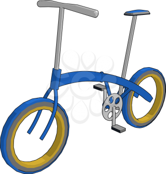 Simple modern cycle for local small distance travel and exercise Pollution free cost effective and ecofriendly vector color drawing or illustration