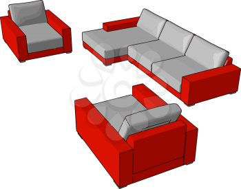 Couches are normally kept in living room den hotels waiting rooms bars lobbies of commercial offices It consists of frame padding and covering vector color drawing or illustration