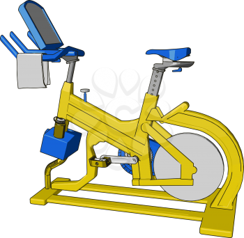  A spinning bike makes you muscle tight can be used for healthy heart reduce belly fat reduce toxins of body through sweat and body building vector color drawing or illustration
