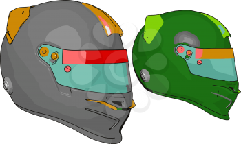 Helmet reduces the risk of life by covering skull area to protect human brain damage reduces fatalities from bicycle crashes vector color drawing or illustration