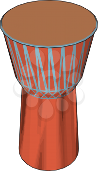 It is a djembe or jembe is a rope tuned skin-covered goblet drum played with bare hands originally from West Africa produces a wide variety of sound vector color drawing or illustration