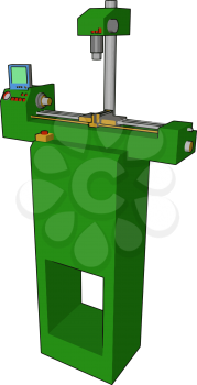 Unique type of short machine used to fix or fit something it is a user friendly and easy to handle machine vector color drawing or illustration