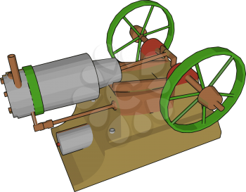 Basic parts of engine is engine block piston connecting rod crankshaft crankshaft casing or oil sump engine head valves camshaft etc vector color drawing or illustration