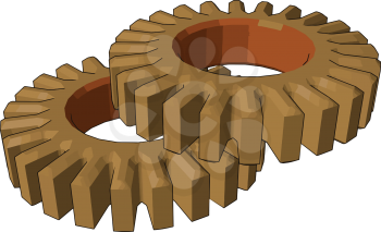 Spur gears have high power transmission efficiency they are compact and easy to handle It can be used to increase or decrease the torque power of a given object vector color drawing or illustration