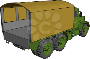 This military truck are generally green in color Many have vehicle armor plate or off road capabilities or both vector color drawing or illustration