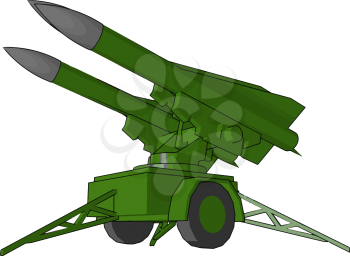 Missile is an object or powerful exploding weapon that is fired from a gun or thrown in order to hurt somebody vector color drawing or illustration