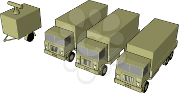  A Military truck is a vehicle designed to transport troops fuel weapons and military supplies to the battlefield vector color drawing or illustration