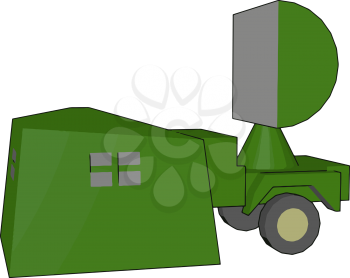 A radar system used in military for monitoring surveillance safety and information vector color drawing or illustration