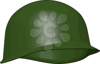 A battle helmet specially designed to protect head from any fetal injury during combat vector color drawing or illustration