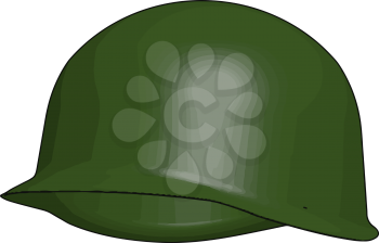 Special combat ballistic helmet have protection from bullet and shock during attack vector color drawing or illustration