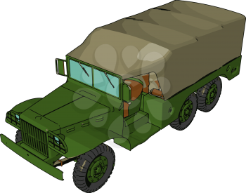  A Military truck is a vehicle designed to transport troops fuel weapons and military supplies to the battlefield vector color drawing or illustration