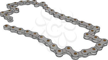 A chain is a serial assembly of connected pieces called links typically made of metal vector color drawing or illustration